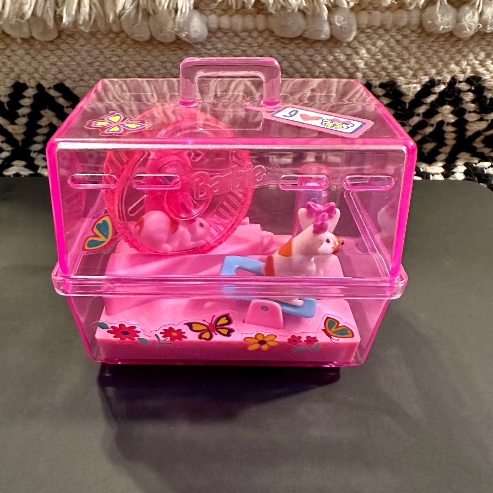Barbie Doll Pet Hamster Cage Wind Up Toy 1995 - Still Works!